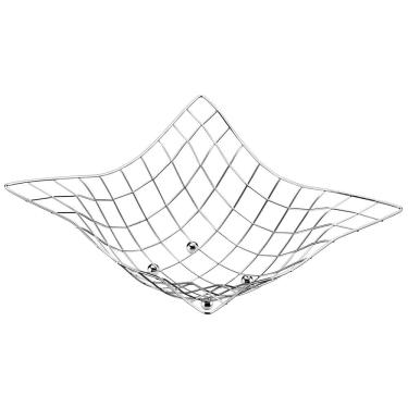 Imagem de Fruteira de Mesa Utimil Quadriculada em Aço Cromado – 33 cm