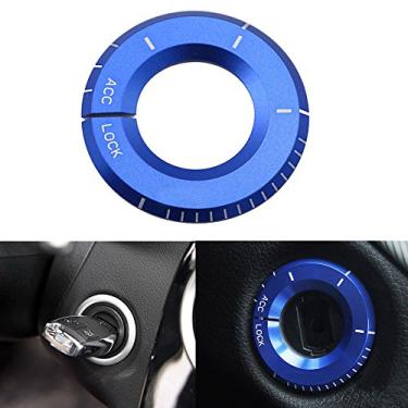 Imagem de Polarlander 1 peça de interruptor de ignição de carro capas decorativas chave orifício inicial anel adesivo para Benz A C E GLK GLA CLA AMG 2015 2016 Acessórios para carro azul