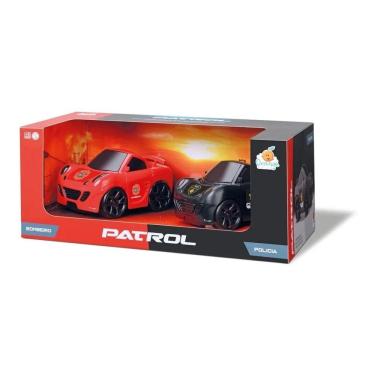 Imagem de Kit De Carrinho De Polica E Bombeiro Patrol - Orange Toys
