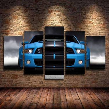 Imagem de Quadro Decorativo Carro 5 peças em tecido