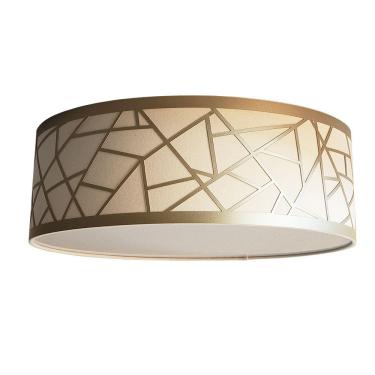 Imagem de Luminária Plafon Recorte Bronze Cúpula em Tecido 50x15