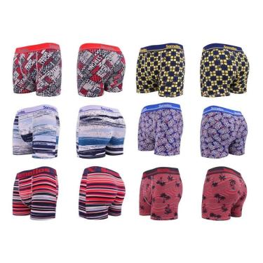 Imagem de Kit 4 Cuecas Boxer Somellos Microfibra Masculina Estampada