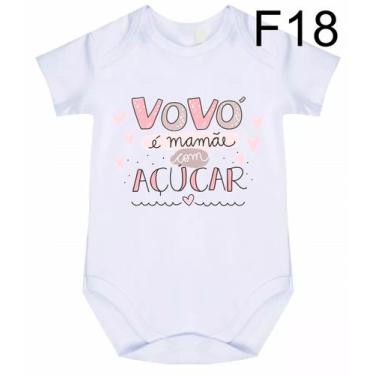 Imagem de Body Bebê Frases Vovó É Mamãe Com Açúcar F18 - Meu Bebê