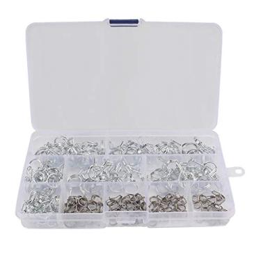 Imagem de 150 peças de prendedor de mangueira de fio duplo 10 valores, kits de grampos de mangueira para diferentes mangueiras, clipes de mola de arame duplo, tubos de ar, tubo de combustível, kit de grampos de mola, tamanho 5-14 mm