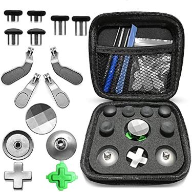 Imagem de Quartet Trade, 15 in 1（6 Different Metal Analog Sticks - 4 Paddles - 2 D-Pads - and 2 Magnetic Base Xbox One Elite Controller Replacement Parts）