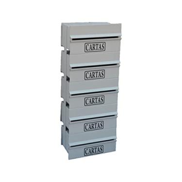 Imagem de Caixa Correio Condomínio Detrás Para Muro Cinza 5 Módulos