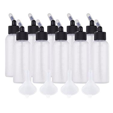 Imagem de Qudai 10pcs 65ml Airbrush Paint Bottle Frascos de ação dupla Sifão Alimentação Airbrush Acessórios com 4pcs Funil Escala Linha Tampas de borracha compatíveis com Iwata Badger Paasche Master Airbrush