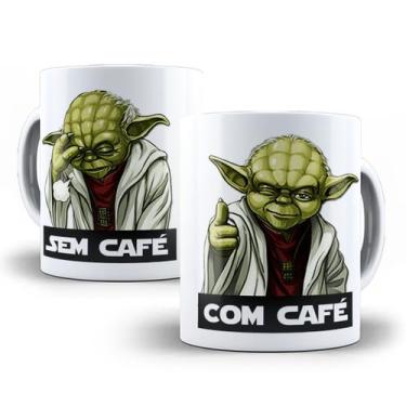 Imagem de Caneca Mestre Yoda Star Wars Com Café Sem Café Porcelana - Tio Da Cane