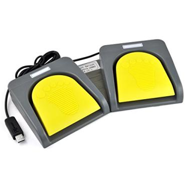 Imagem de iKKEGOL USB interruptor de 2 pés controle pedal vídeo game teclado PC personalizado multimídia chave livre HID