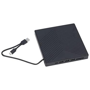 Imagem de Zyyini Unidade externa de CD DVD, gravador de CD ultra fino 6 em 1, unidade óptica USB tipo C, plug and play, suporte para DVD ROM/DVD R/DL/CDA/CD ROM/CD R/VCD/SVCD/CD RW, para laptop