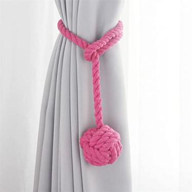 Imagem de 2 peças cortina de borla artesanal acessórios de quarto fivela de cortina corda decoração de casa franja de janela de retenção, vermelho, 1 peça