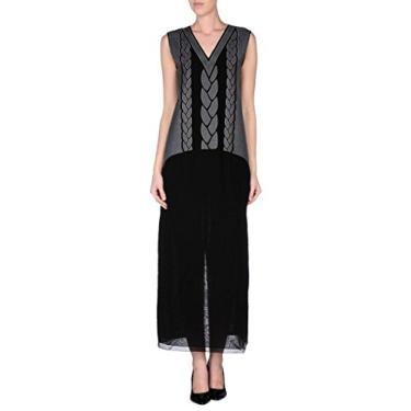Imagem de Viktor & Rolf Vestido longo longo feminino de seda preto/cinza, Preto/cinza, US 4 IT 40;