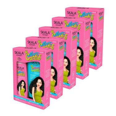 Imagem de Kit Com 5 Shampoo + Condicionador Skala Bomba Sou+Cachos Vegano 325ml