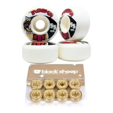 Imagem de Roda Moska Skate 55mm Branca + Rolamento Black Sheep Gringo