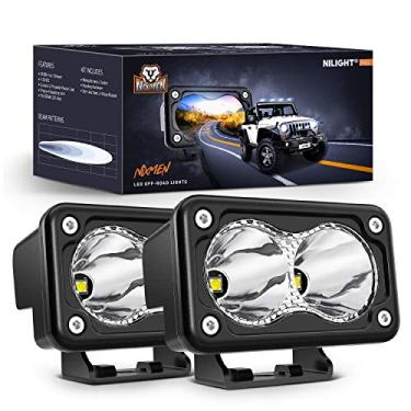 Imagem de Nilight 2 unidades de 7,5 cm (7,5 cm) de LED para motocicleta, 1300 lm, luz de condução EMC integrada, super holofote, luz auxiliar de neblina para motocicleta, SUV, ATV, caminhão, barco, trator,