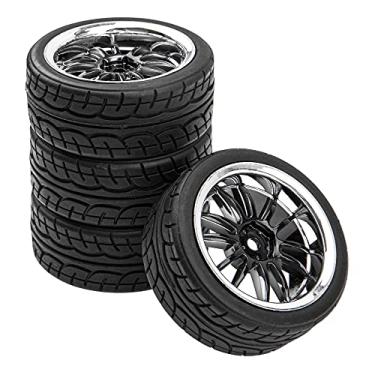 Imagem de HIRCQOO 12-Spoke 12mm Hex Hub Wheel Rims & Rubber Tires Compatible with HSP Tamiya HPI Kyosho 1/10 On-Road Touring Car WLtoys 1/14 144001 Traxxas 1/16 Slash RC 1/18 A959B Buggy