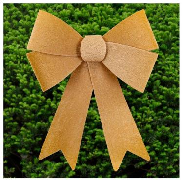 Imagem de Enfeite Árvore Natal Laço Dourado Veludo 27cm