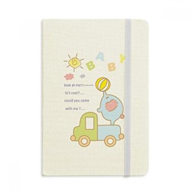 Imagem de Caderno de desenho animado, bola, elefante, animal, caderno, tecido, capa dura, clássico, diário A5