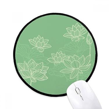 Imagem de DIYthinker Mouse pad de flor de lótus para mesa de escritório tapete redondo para computador