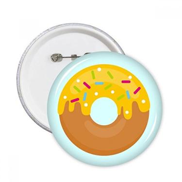 Imagem de Rosquinha creme amarelo sobremesa comida doce pinos redondos crachá botão decoração acessório 5 peças