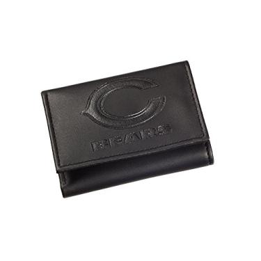 Imagem de Team Sports America Carteira preta NFL Chicago Bears | Dobra tripla | Logotipo gravado oficialmente licenciado | Feita de couro | Organizador de dinheiro e cartões | Caixa de presente incluída