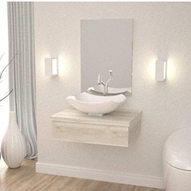 Imagem de Conjunto para Banheiro Gabinete com Cuba L42 e Espelheira 601W Metrópole Compace Snow