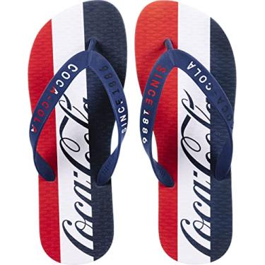 Imagem de Sandálias Coca Cola, Channel, Masculino, Branco/Marinho, 40