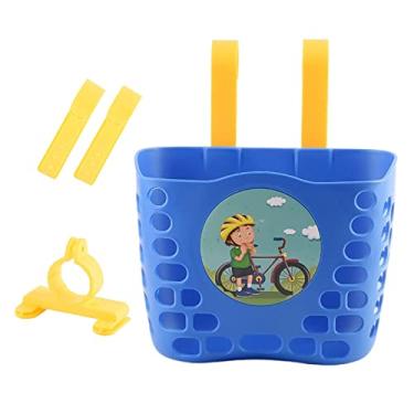 Imagem de Cesta de bicicleta para meninas, acessório de bicicleta frontal para crianças, Azul escuro