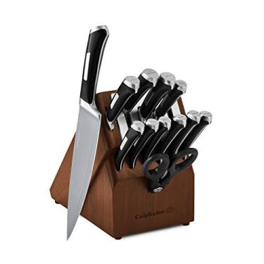 Imagem de Calphalon Conjunto de facas de cozinha com bloco de autoafiação, facas antiaderentes de 13 peças