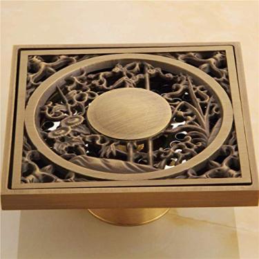 Imagem de Dreno de piso, drenagem Cobre quadrado dreno de piso anti-mosquito para sala úmida Trap Dreno de chuveiro Dreno de drenagem mais forte Protetores de drenagem de serviço Tampa de drenagem