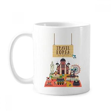 Imagem de Caneca clássica Travel Korea Enjoy Your Stay Caneca de cerâmica branca presente com alças 350 ml