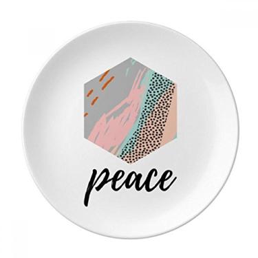 Imagem de Prato com estampa de arte abstrata em pó decorativo de porcelana salver louças de jantar