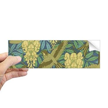 Imagem de DIYthinker Adesivo retangular com estampa japonesa Ukiyoe folhas flores pássaros para para-choque notebook janela decalque
