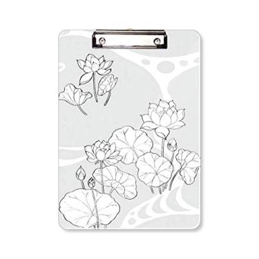 Imagem de Placa de suporte de flor de lótus folha de lótus, flor de rio, pasta de planta, bloco de notas A4