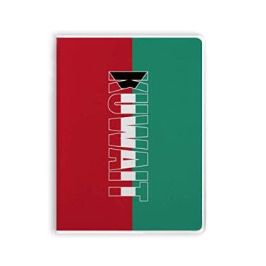 Imagem de Diário de capa macia com nome da bandeira do Kuwait Art Deco, presente moderno