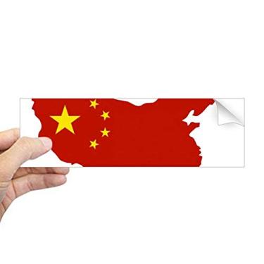 Imagem de DIYthinker Feito na China Mapa Bandeira Nacional Retangular Para-choque Adesivo Janela Decalque