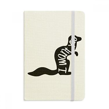 Imagem de Caderno de desenho de animal de esquilo preto, capa dura oficial, diário clássico