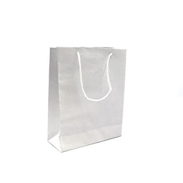 Imagem de 10 Sacolas para Papelaria, Eventos, Brindes e Artesanato: 25x20x8 cm (Branca)