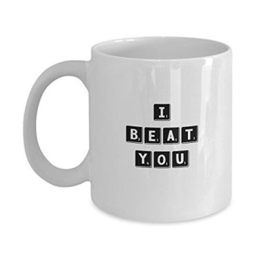 Imagem de Presentes para jogadores de tabuleiro competitivos – I Beat You – Ideia exclusiva de presente de cerâmica – Presente divertido para jogadores de jogos