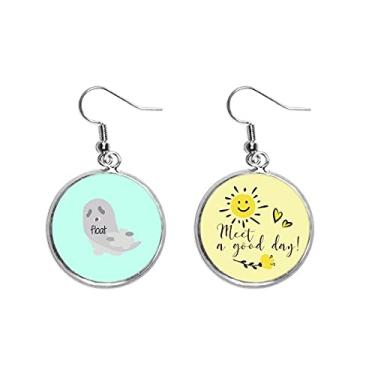 Imagem de Pingente flutuante de fantasma branco Art Déco, presente moderno, gota, sol, flor, joia moderna