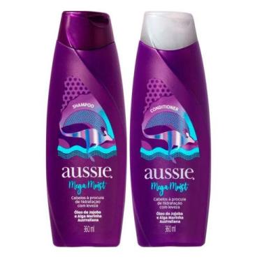 Imagem de Kit Aussie Mega Moist Cabelo Seco Shampoo E Condicionador 360ml