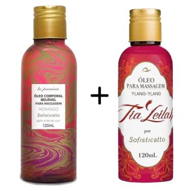 Imagem de Kit Oleo Massagem Corporal Beijavel Morango E Ylang Ylang