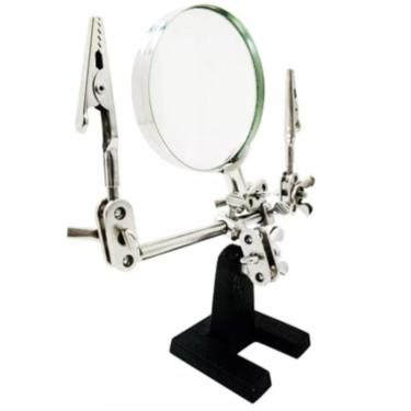 Imagem de Lupa De Bancada Com Suporte E Pinça