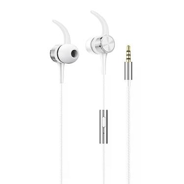 Imagem de Geonav Fone de Ouvido Flex com fio, Intra Auricular, com Microfone, Imãs nas Cápsulas,1,2 metros, ESFNSL, Branco/Prata