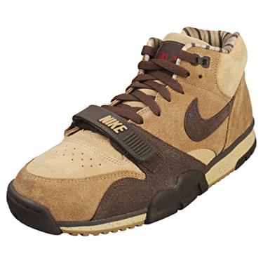 Imagem de Nike Tênis de basquete masculino Air Trainer 1, Hay/Taupe/Varsity Red/Barroco Brown, 41