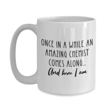 Imagem de Caneca de café de química, presente de laboratório de química, presente de professor de química, xícara de café de química de pesquisa, ideia de presente de aniversário de Natal (425 g)