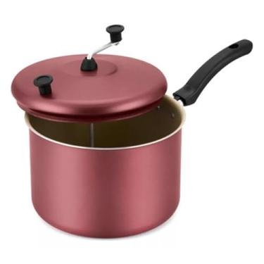 Imagem de Pipoqueira Antiaderente Bege Cereja Aluminio Nacional 4,6lts