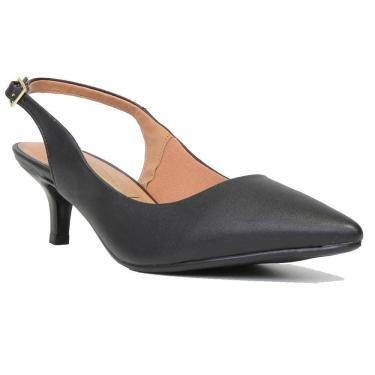 Imagem de Scarpin Vizzano Slingback Bico Fino Salto Baixo - Preto