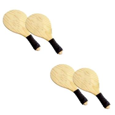 Imagem de Kit 02 Raquete Madeira Frescobol Praia + 2 Bolinha