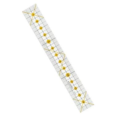 Imagem de UGPLM Régua de costura acrílica, régua de costura para fazer roupas, régua de tecido multiuso, régua de retalhos para designs simples de acolchoamento, 15cm